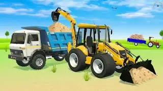 🚧JCB vs Tipper 🔥 Mitti Loading Full Power Eicher 4*4 Tractor Game