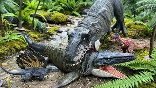 Giant T-Rex vs. Mosasaurus vs. Edaphosaurus 🦖 Jurassic World Rebirth | Toy Action Movie