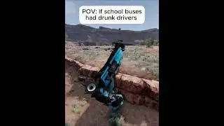 POV: Drunk School Bus Driver #beamng #shorts #crash