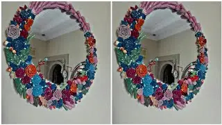 Diy mirror with clay flowers / wedding tray