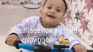 You all see how my child is playing bike 🛵..@Zakwanali-16w #zakwanplaying #bike #viralvideo #video.