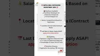 Digital India Corporation Recruitment 2025!  #govtjobs #jobskaro #job #jobalert