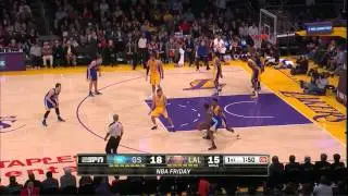 Nick Young great defense & alley-oop dunk - Warriors @ Lakers - 2013.11.22