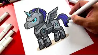 How To Draw A Cybercorn - Robot + Alicorn!