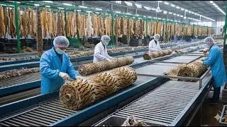 How Tiger Synthetic Skin Becomes High-End Fashion | Full Factory Process | AI-Generated
