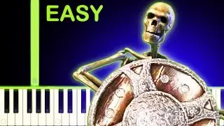 SKELETON BANGING SHIELD MEME SONG - EASY Piano Tutorial