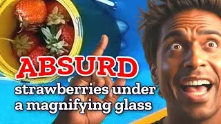 Strawberry. Squeeze under a magnifying glass. Unexpected result and ASMR for the eyes - guaranteed!