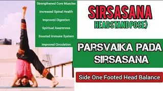 Parsvaika Pada Sirsasana / Side One Footed Head Balance / advance headstand yoga / balance