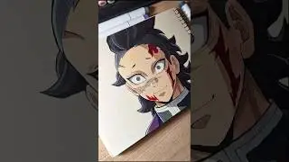🔥 Genya Drawing | Demon Slayer Art | Step by Step Anime Sketch ✏️ #Shorts