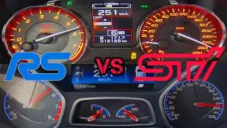 Разгон Ford Focus RS mk3 против Subaru Impreza WRX STI 2.5. Битва 0-250 и звук выхлопа
