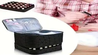Women's Portable Double-layer Nail Polish Storage Bag Organizer Travel Essential Oil Stora