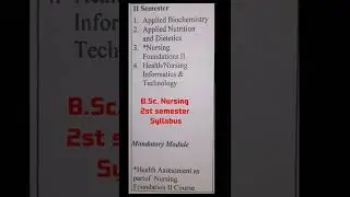 B.Sc.nursing 1st year (2semester) Syllabus according to INC