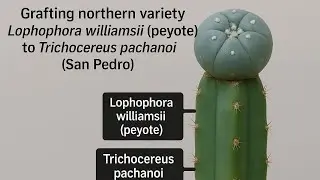 How to graft cactus. Grafting lophophora williamsii (peyote)  to trichocereus pachanoi (San Pedro).