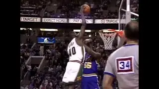 Shawn Kemp's Monster WCF Dunk on Antoine Carr (No Baseline Cam Cut)