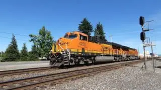 (Southbound) BNSF Intermodal Train passes through the Stewart Ave Railroad Crossing.