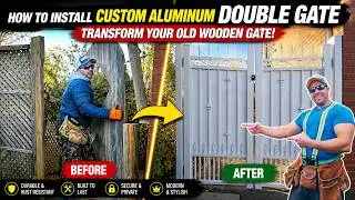 how to Install custom aluminum Double Gate | Transform Your Old Wooden Gate