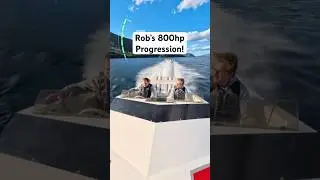 More in it? Rob's 800hp 27' Progression SKATING on a crazy windy day #speedboat #lakelife #bigblock