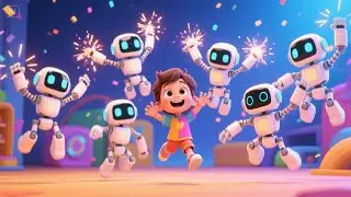 Eight Little Robots Dancing Around | Fun Robot Counting Song for Kids | Nursery Rhyme