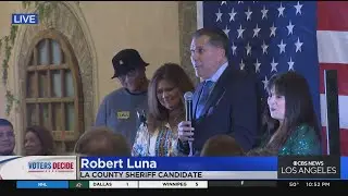 Sheriff candidate Robert Luna speaks to supporters