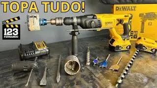 MARTELETE COMBINADO DEWALT DCH133M2 ENCARA BROCA, TALHADEIRA, SERRA COPO P/ MADEIRA, AÇO E CONCRETO.