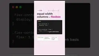 Equal Width Columns with Flexbox! | CSS3 Flex Made Easy 💡💻#webdesign #programming #htmlcss #shorts