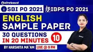 SBI PO/IBPS PO 2021 | English Preparation | English Mock Test 2021 | Mock - 10 | Harshita Ma'am