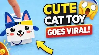 Origami Paper Cat Button Toy 🐱| Cute Push Paper Toy | Viral Paper Craft | Fun Paper Toy | kids Craft