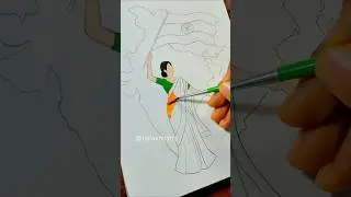 Bharat Mata Painting | 79th Independence Day Tribute 🇮🇳 #shorts #IndependenceDay