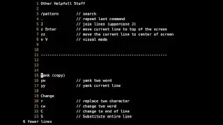 Vi Vim Beginner Lesson 8: A few misc commands