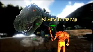 Fighting big dinosaurs in ARK: Survival Evolved
