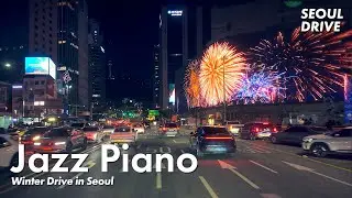 Winter Drive in Seoul - Cross the River, Into the Soul | Lo-fi Jazz Piano (Myeongdong, Gangnam)