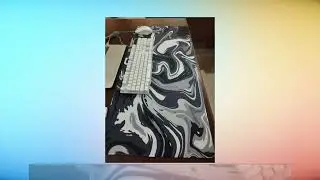Abstract Black White Ink Liquid Waves Extended Gaming Mouse Pad