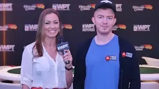 Caitlyn Howe interviewing Jake Cody on WPT Amsterdam.