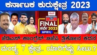 Mandya 7 ಕ್ಷೇತ್ರಗಳ ಮಹಾಯುದ್ಧ | Karnataka Election Final Survey 2023 | Karnataka News