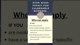Escape Exploitation! Open Work Permits for Vulnerable Workers in Canada#canada #workpermit #trending