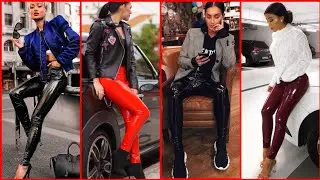 Most gorgeous and elegant party wear Shiny leather pants outfit ideas for beautiful Girls 2020