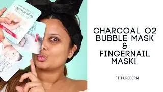 Charcoal O2 Bubble Mask & Fingernail Mask! | PUREDERM | YesStyle Korean Beauty