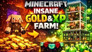 Easy Gold & XP Farm For Beginners ! Minecraft 1.21 Bedrock & Java ( Tutorial )