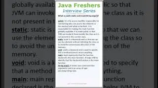#2 Java Freshers interview Series | public static void main