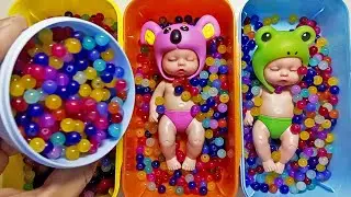 Relax Video | 3 Minute Funny Candy Slime in Rainbow Bathtubs