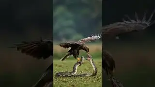 🦅 EAGLE vs SNAKE! 🐍 The Most INTENSE Battle Caught on Camera! #Eagle #Snake #Wildlife #animalshorts