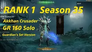 Diablo 3 Season 35 RANK 1 GR 150  Akkhan Crusader  Guardian's Set Version  ( 3 / 42 set ).