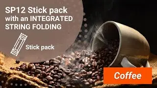 SP12 Stick pack packaging machines with an INTEGRATED STRING FOLDING and automatic boxing system.