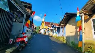Walking in the stunning Indonesian countryside amidst enchanting nature Village