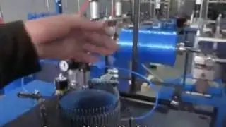 Single head semi-auto mesh pot scourer making machine