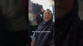 Elderly woman breaks down after entire family burned to death in Israeli attack on Deir al-Balah