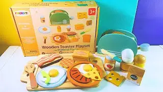 ASMR Toy Unboxing | Wooden Pop up Toaster by FUNCREVITY | Wooden Kitchen Pretend Play Toys #asmrtoys