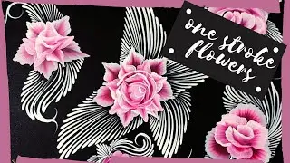 Tutorial pictura flori | One stroke tutorial | Line work technique | Face painting practice