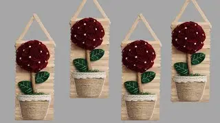 popsicle stick crafts / ide kreatif / hiasan dinding dari stik es krim dan kain flanel