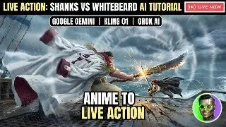 🔴 LIVE: Transform ONE PIECE Anime to Realistic LIVE ACTION with AI! (Shanks vs Whitebeard Tutorial)